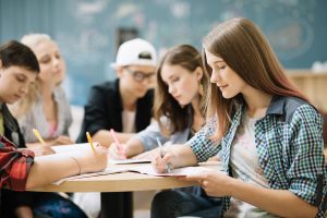 students taking notes