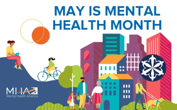 Graphic that reads: May is Mental Health Month
