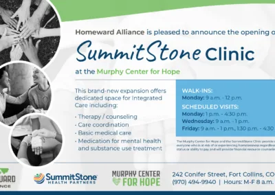 Homeward Alliance to Host Ribbon Cutting for New Medical Clinic at Murphy Center — Clinic to be Operated by SummitStone Health Partners